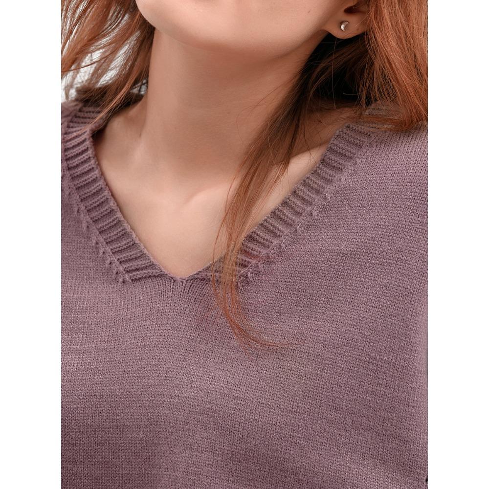 IHUASU Laid-back Loose Pullover Sweater Set for Women's Autumn and Winter, Simple Wide-leg Pants, Stylish Knitted V-neck Two Sets