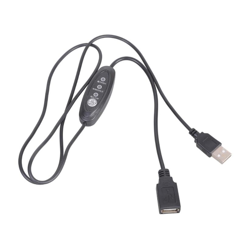 

3 Speed Adjustable USB Fan Speed Controller Extension Cable Compatibles 5V Devices 3A 1Meter 1