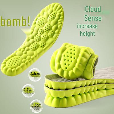 4D Wolkenhöhe-Boost Einlegesohlen: Antibakteriell, Atmungsaktiv, Weich, Schweißabsorbierend, Elastisch für Bequemes, Ermüdungsfreies Gehen - Unisex