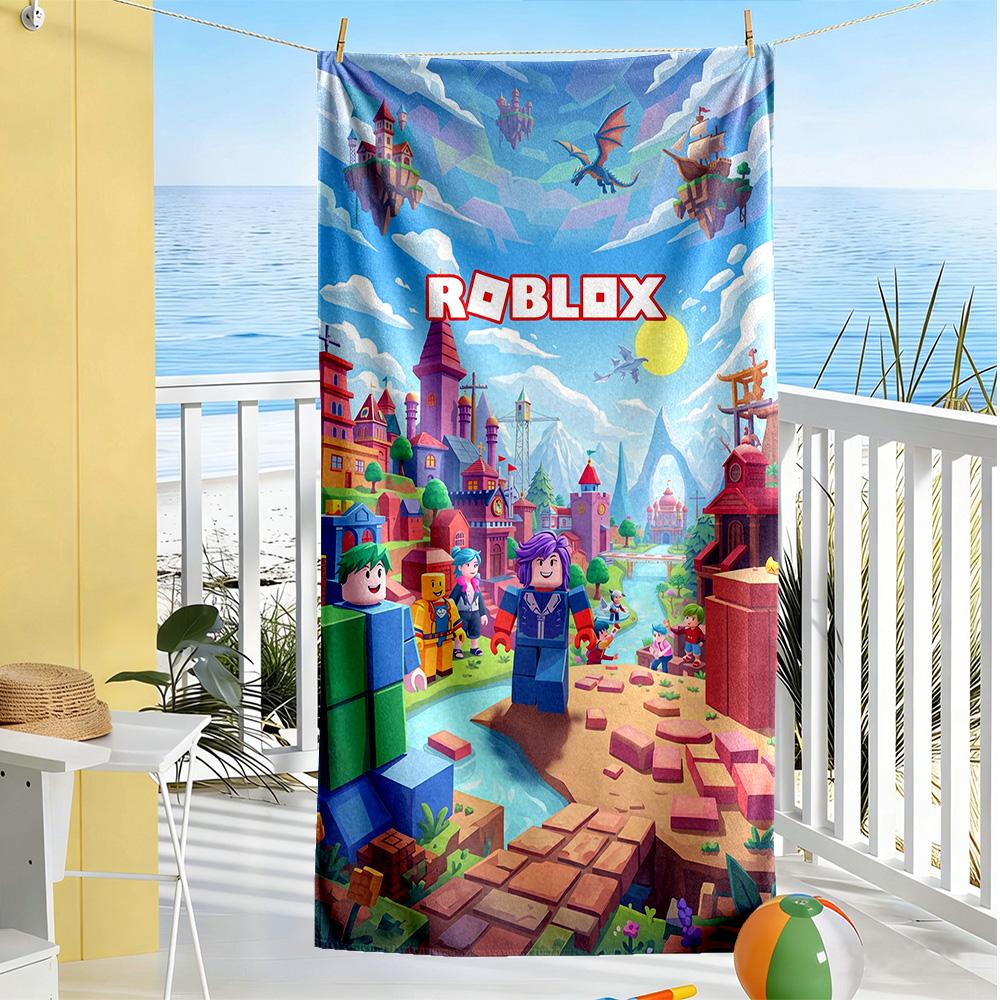 Roblox Beach Towel Super Soft Microfiber Quickdry Fabric Comfortable Lightweight Portable for Swimming,Beach,Camping, Travel, Beach Accessories,Gym