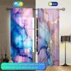2-Panels Dreamy Smoke Gilded Gold Thread Ink Watercolor Stone Pattern Semi Blackout Curtain-Suitable for Gifting To Family