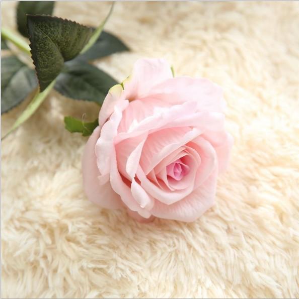 Artificial Flower Single Velvet Rose Flower for Wedding Decor