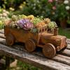 Rustikaler Dampflokomotivförmiger Metall-Pflanztopf Outdoor-Garten Dekorative Eisenkunst-Skulptur Blumentopf-Behälter für Hof Terrasse
