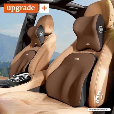 Car Seat Neck Pillow Lumbar Support Pillow Memory FoamAuto Neck Pillow Waist Support Removable Washable Backrest Universal