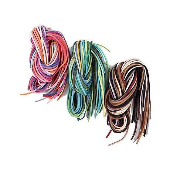 Rinda Suede Leather Strap Colorful Strap Set of 60 in 60 Colors Handmade Leather Strap Mixed Color Accessory Parts Necklace Choker Strap Synthetic