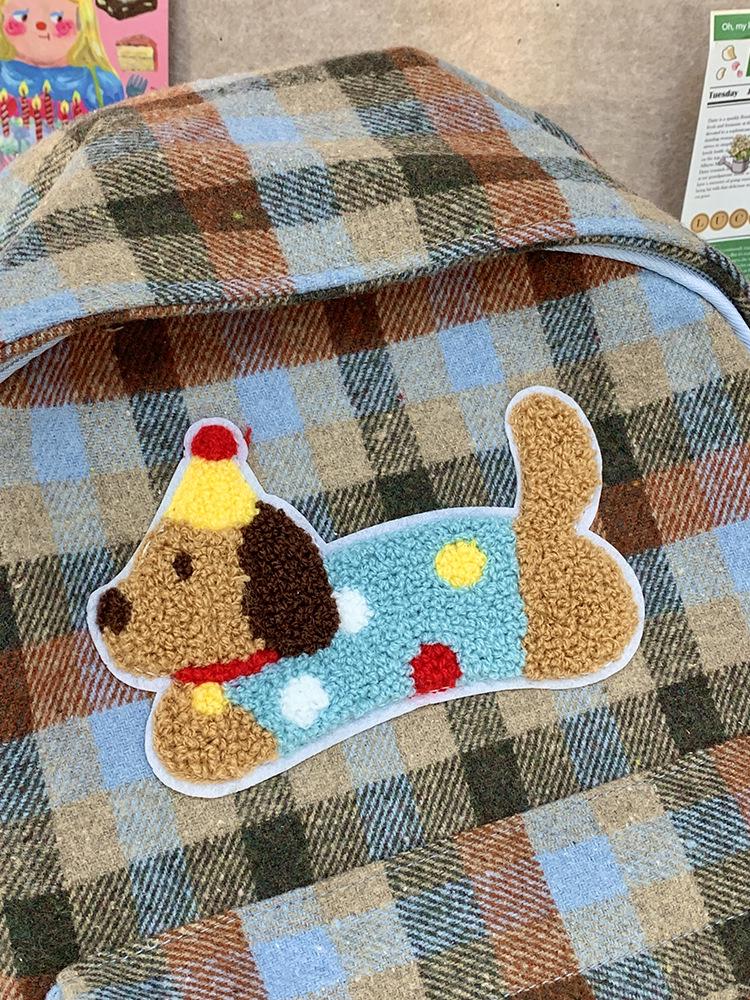 Autumn/Winter 2025 Dachshund Plaid Backpack for Middle & High School & College Students