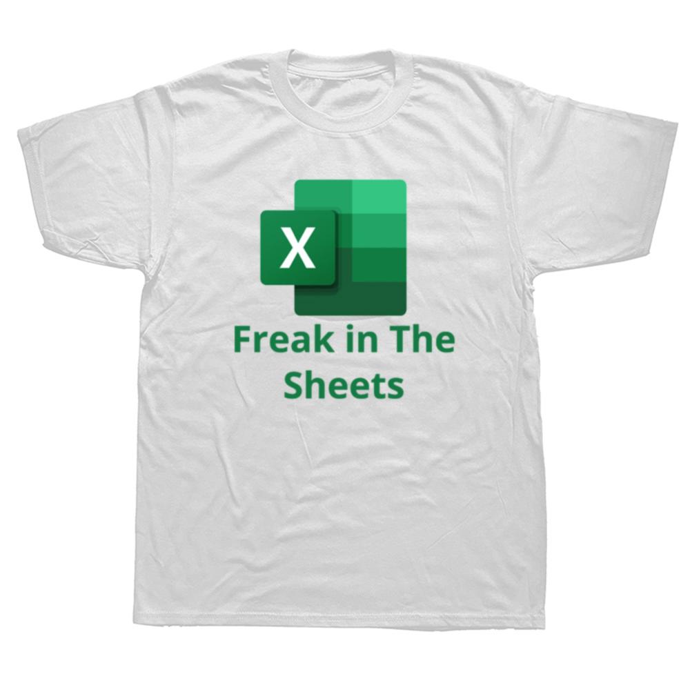 Men T-Shirt Freak In The Sheets Spreadsheets Funny Cotton Tee Shirt Short Sleeve Cloud Developer T Shirt Crew Neck Clothes S разноцветный
