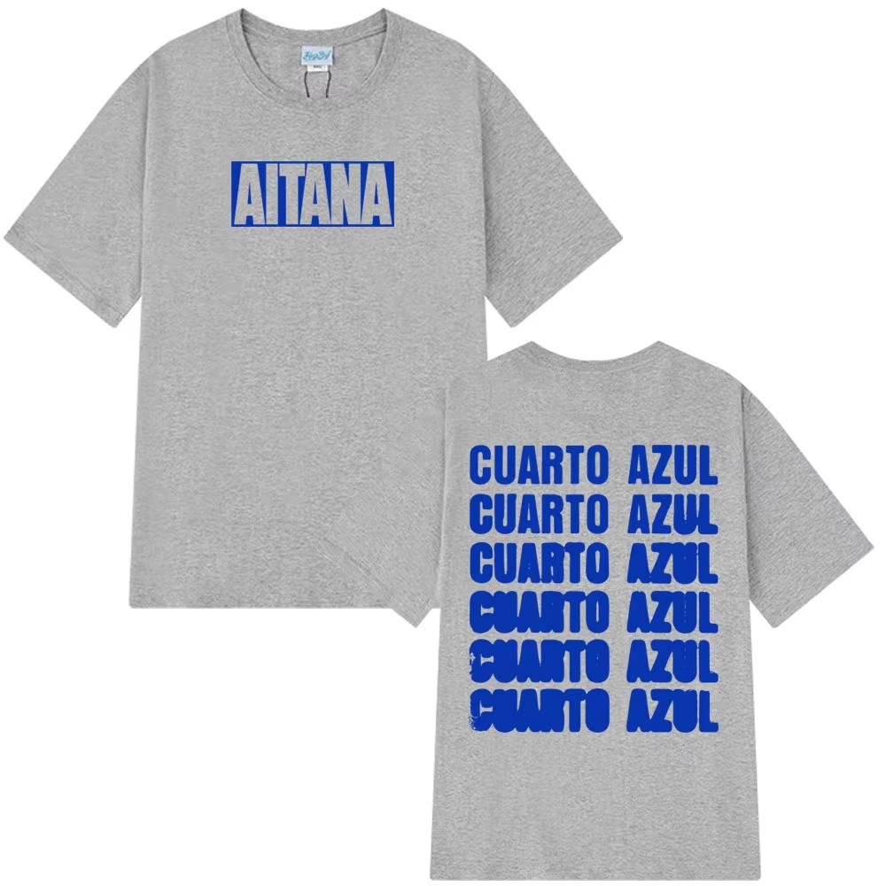 Singer Aitana Cuarto Azul World Tour 2026 Merch Tshirt Unisex Women Comfort T Shirts Summer Pure Cotton Aesthetic Trend Tshirts
