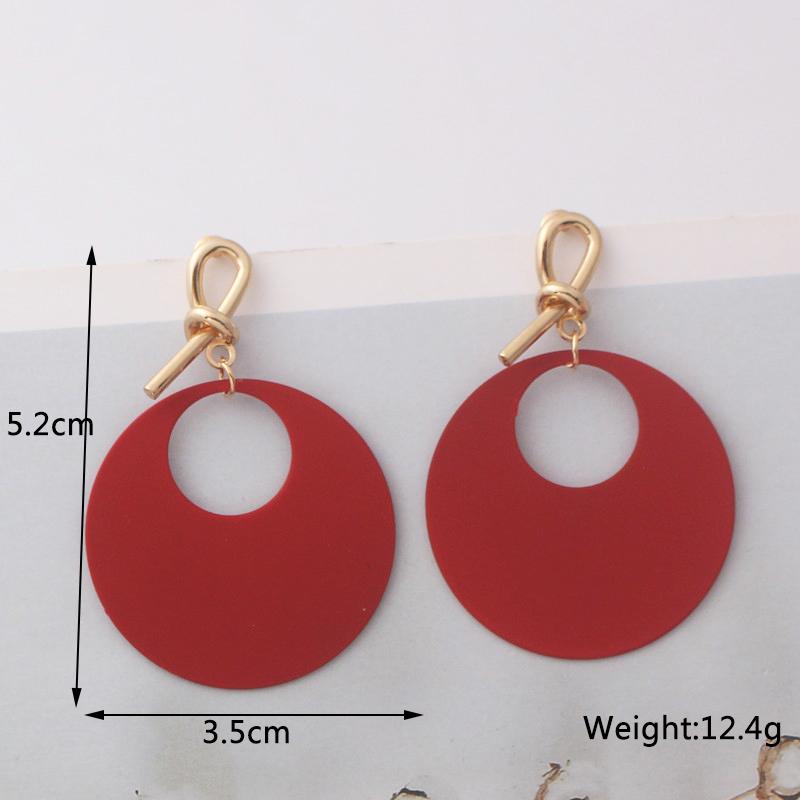 Neue Europäische Ovale Hängende Ohrringe Punk Gewickelte Metall Ohrringe für Frauen Bunte Lange Ohrhänger Große Runde Ohrringe aretes