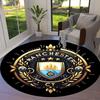 Manchester City F Round Area Rug,Carpet Rug for Living Room Bedroom Sofa Playroom Decor,Non-slip Floor Mat