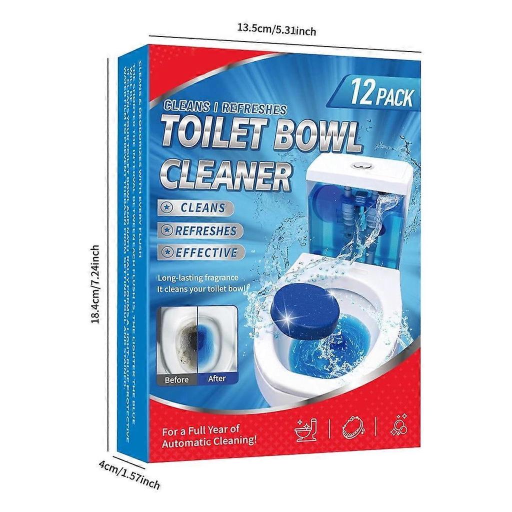Long-Lasting Toilet Bowl Cleaning And Freshening Blocks, 12-Pack Removes Urine Scale, Deodorizes, And Keeps Air Fresh With Continuous Action