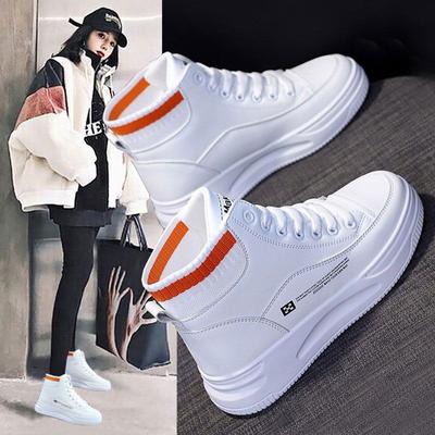 High-top Little White Shoes Women's New Autumn Leather Shoes Platform-soled Casual Sports Board Shoes Trendy Versatile Women's Shoes