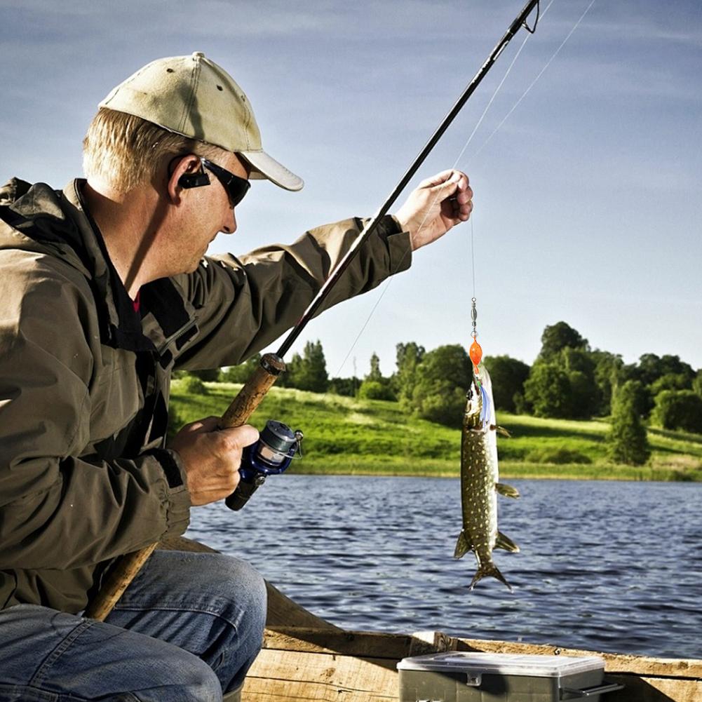 10Pcs Fishing Spoons Lures Kit Trout Baits with Storage Case Fishing Twist Spinners with Barbed Hook for Bass Salmon Pike Perch