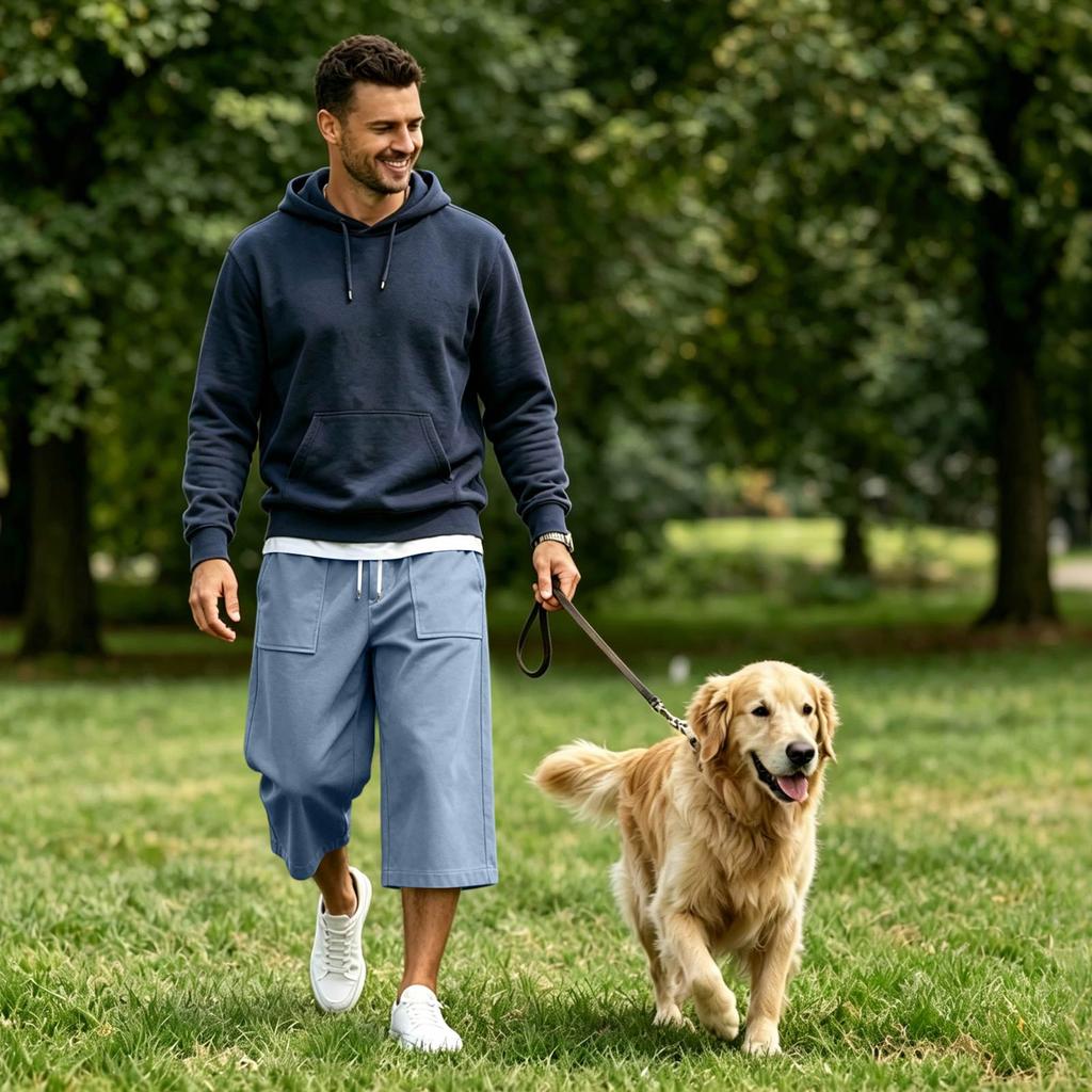 Men's Casual Cargo Shorts with Large Pockets Loose Fit Bermuda Length