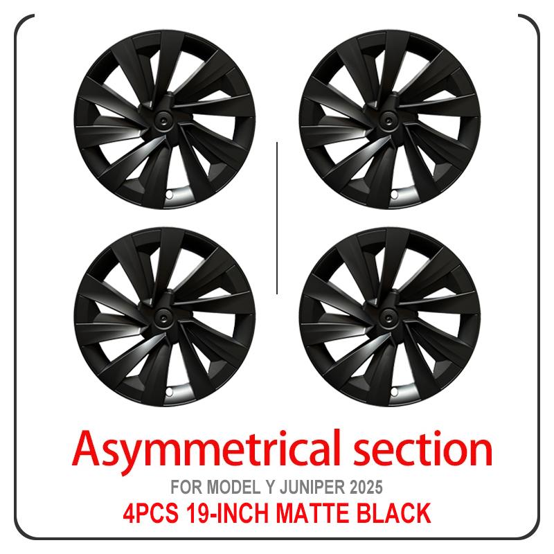 4 pièces pour modèle Y 2025 Juniper 19 pouces Style Turbine enjoliveur pour Tesla jante couverture accessoires capuchon de moyeu bouchon de
