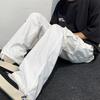 Pantaloni cargo da uomo stile Hip Hop multi tasche gamba larga tinta unita sciolto vita media gamba dritta pantaloni lunghi da uomo streetwear morbidi e traspiranti