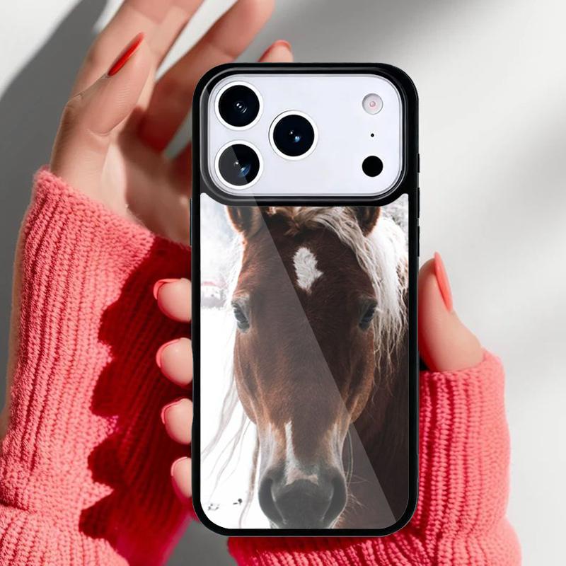 Beautiful Elegant Brown Horses Phone Case for iPhone 17 16 15 14 13 Pro Max Back Cover for 12 11 Pro Coque