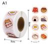 500Pcs/Roll 2.5Cm/1Inch Circular Cute Cartoon Sushi Pattern Decorative Sticker Baked Dessert Lunch Box Label Decor Sticker