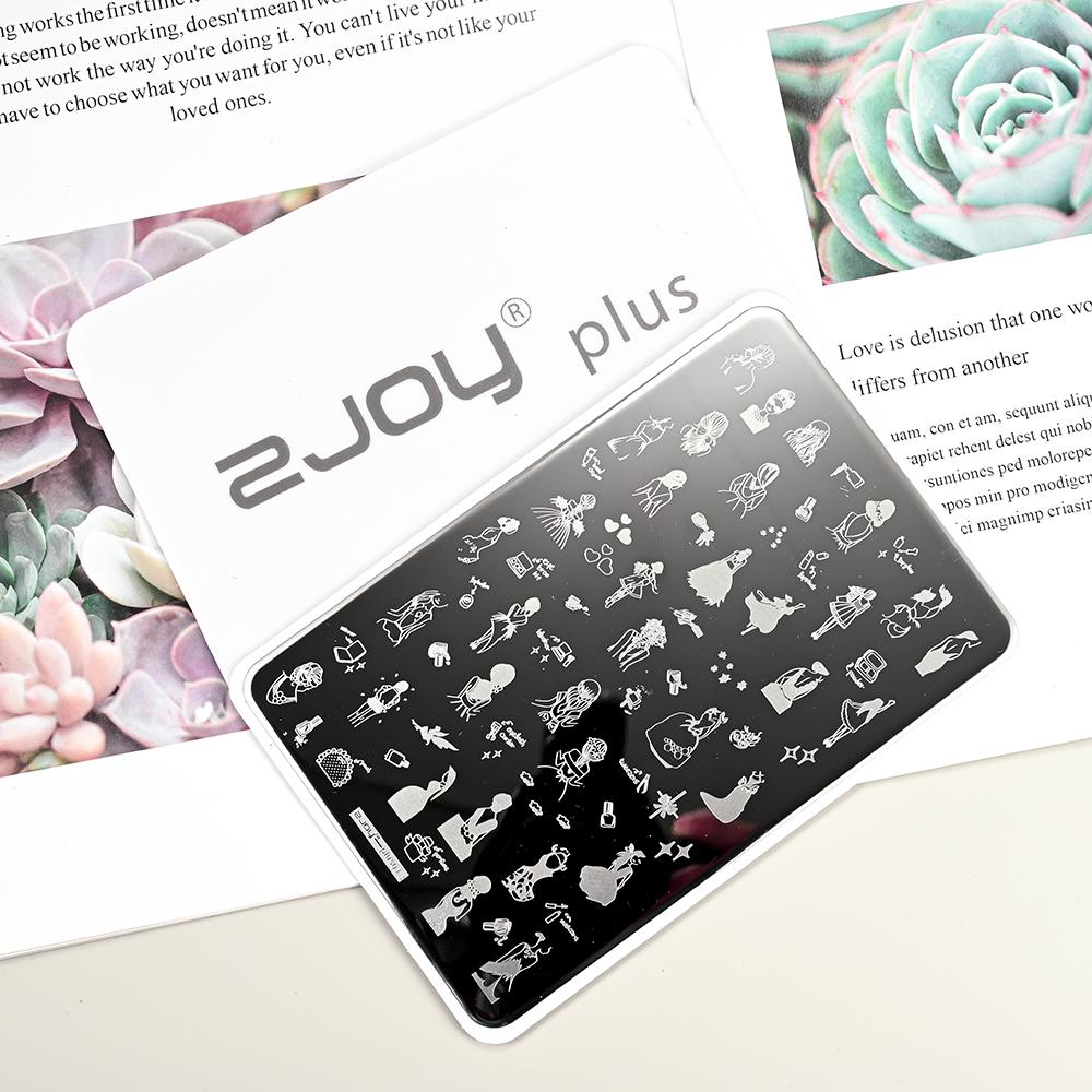 Destičky na ražení nehtů Zimní linky svetru s pruhovaným vzorem Šablony na nehty DIY geometrický kostkovaný design nehtová deska Obrázek Decoratio