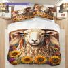 Sheep Pattern Bedding Quilt Set Quilt Cover Pillowcase Home Decoration Birthday Gift (1 * duvet cover + 2 * pillowcase, without core)