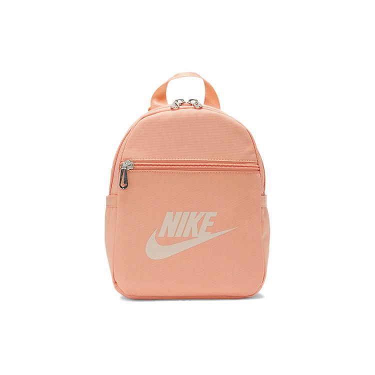 Nike W NSW Futura 365 Mini Backpack Zipper Closure Fabric Backpack Women Backpack Light-Yellow-Pink Soft-Orange CW9301-808 Apricot Pink/Soft Orange