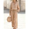 New Solid-color Set of Loose-fitting Long-sleeved Tops for Women