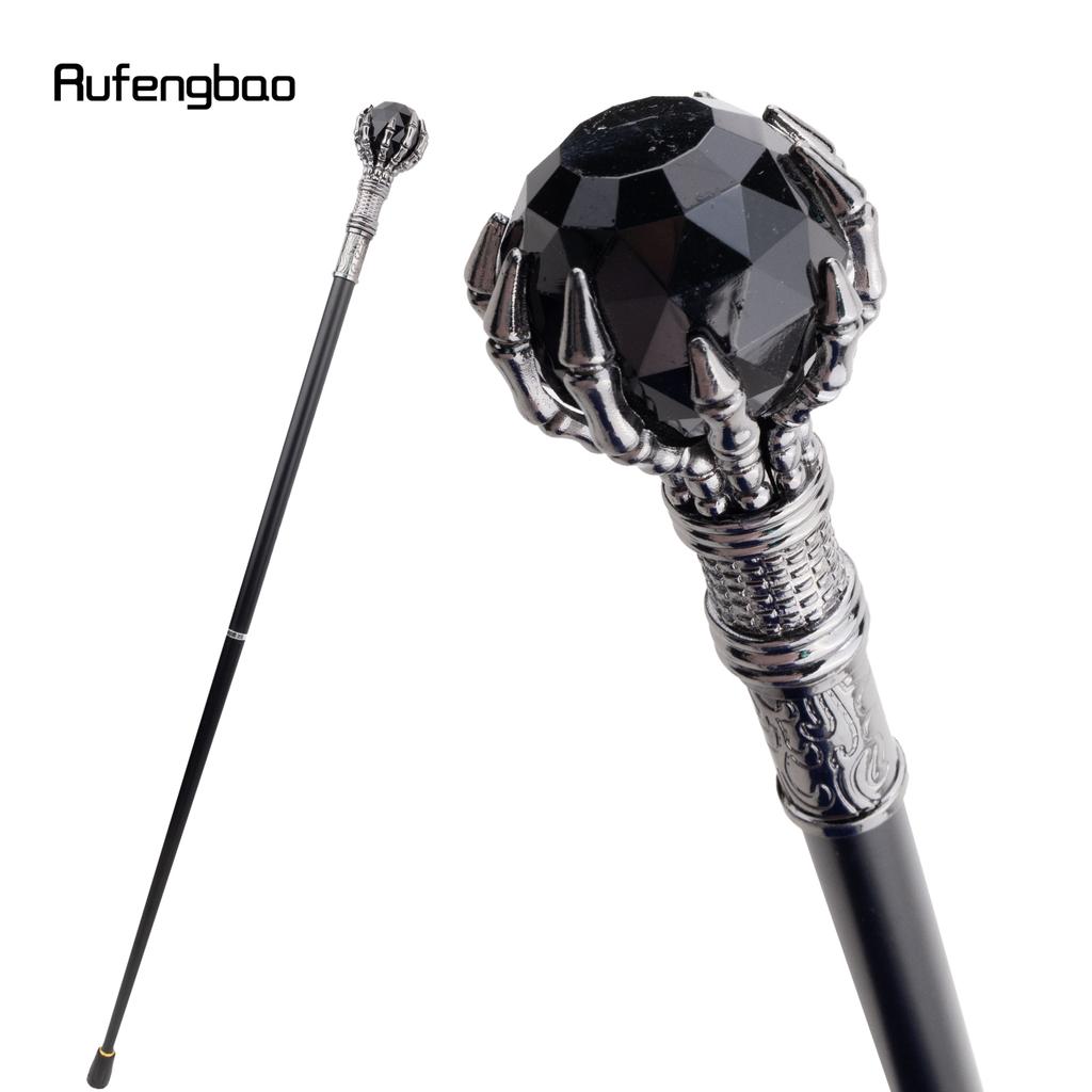 Black Glass Ball Steampunk Cane Fashion Decorative Stick Gentleman Luxury Crosier Knob Walking Stick 93cm