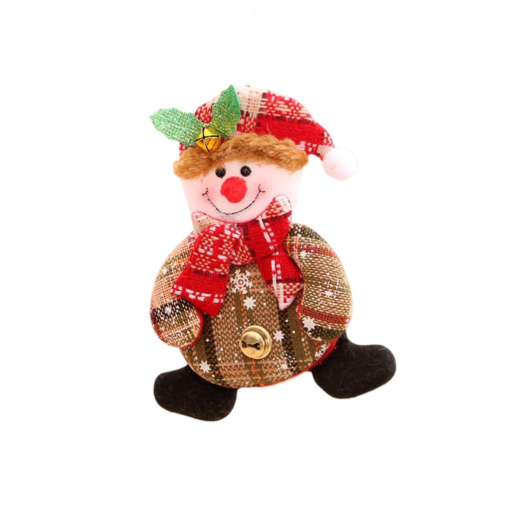 Christmas Tree Plush Ornaments Cute Santa Claus Snowman Reindeer Tamer Bell Doll Hanging Pendant Go Home