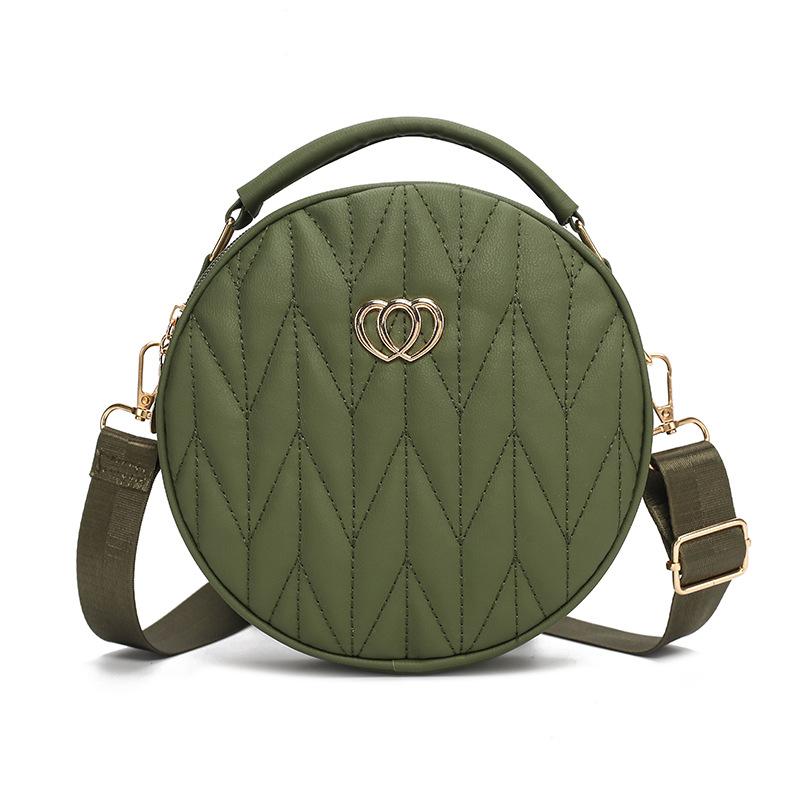 Large Capacity Three Layer Zipper Shoulder Bag New Fashionable Simple Square Diamond Embroidered Thread Solid Color Shoulder Bag