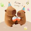 Wearing Top Hat Capybara Plush Doll Birthday Party Capybara Fluffty Doll  Birthday Gift
