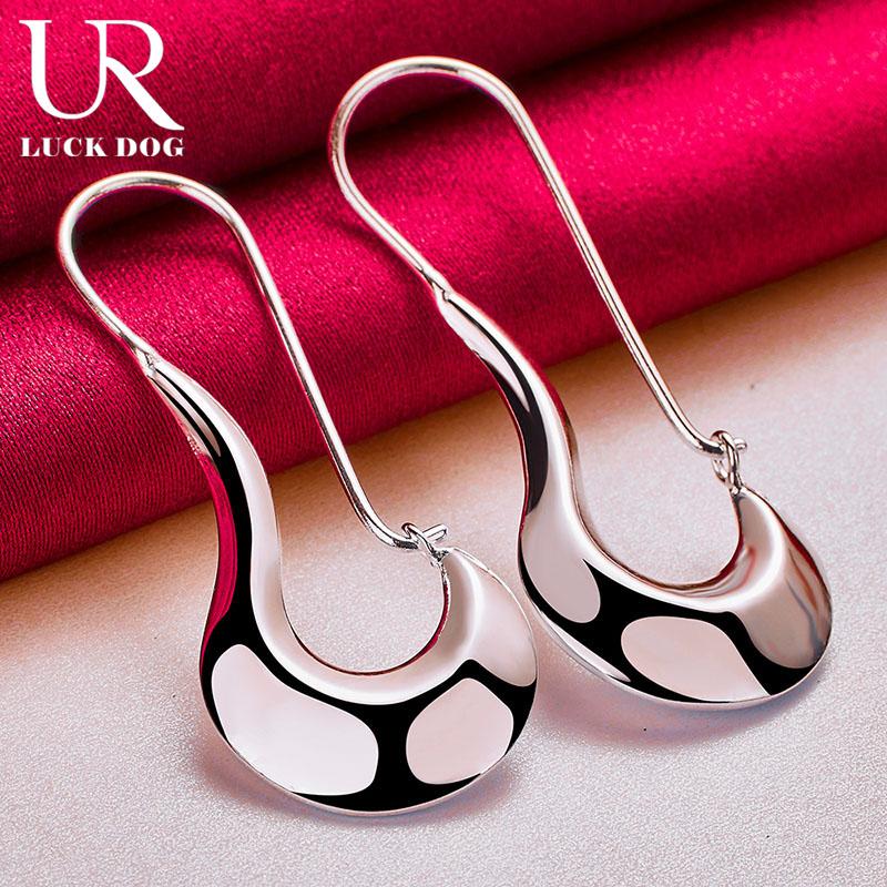 925 Sterling Silber Schöne geometrische Piercing Ohrringe modischer Hochzeitsschmuck