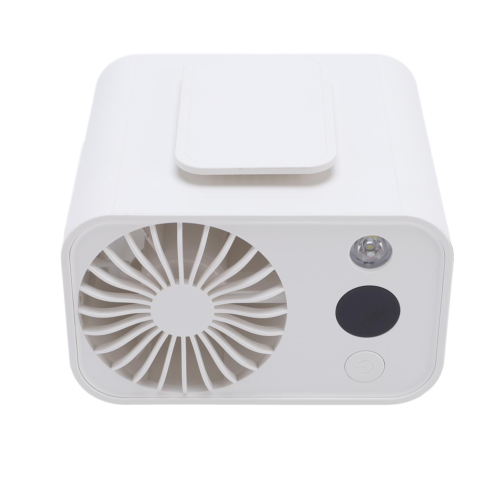 

Portable Waist Fan Wearable Hanging Neck Clip On Belt Personal Fan with LED Light Digital белый