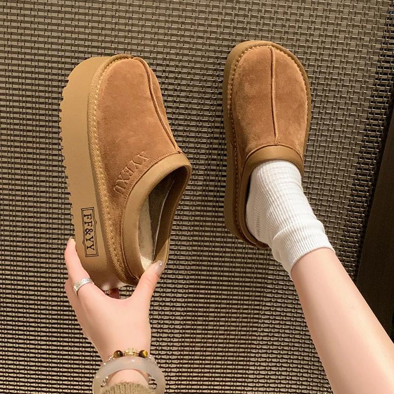 Winter Platform Boots Vintage Fashion Women's Snow Warm Suede Warm Inner Plush Fashion Thick Bottom Women's Flat Bottom Boots