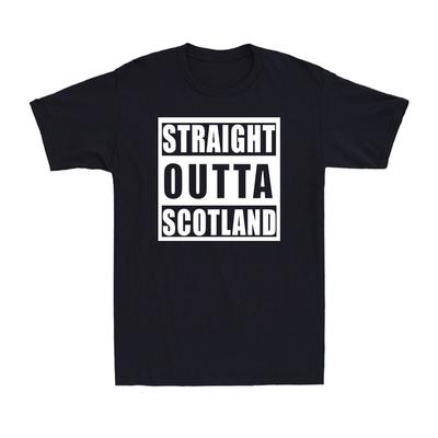 Straight Outta Scotland Funny Saying Gift Novelty Vintage Men's Cotton T-Shirt Unisex T-Shirt