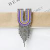 A-Z Letter Letter Embroidery Brooch Embroidery Letter Clothes Pin Rhinestone Tassel  Brooch  Unisex