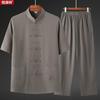 Hengyuanxiang Men's Chinese Style Button-Down Shirt & Pants Set