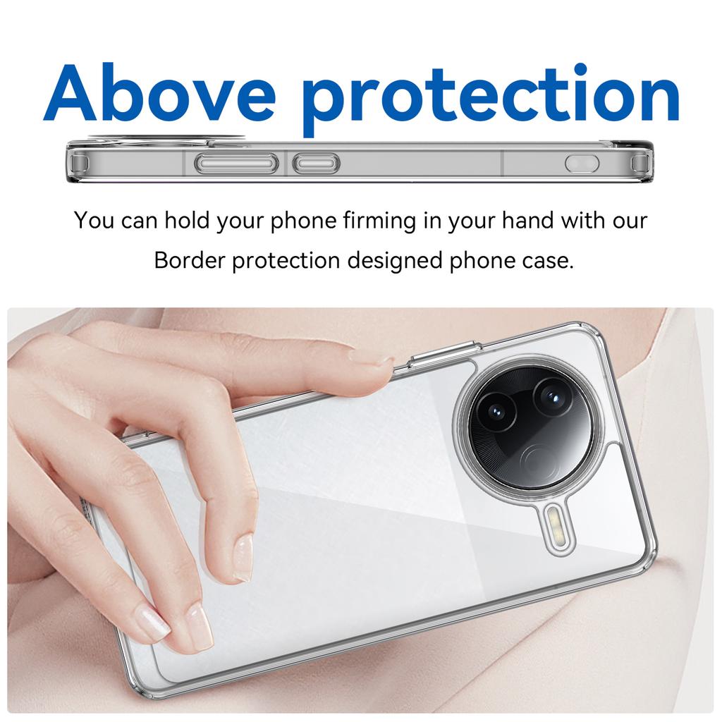 WANLONFENG MF Series for Xiaomi Poco F7 Pro 5G/Redmi K80 5G Case TPU Acrylic Clear Phone Cover with Tempered Glass Film