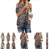 Stylish Women's Leopard Print T-shirt Featuring Cold Shoulder Design Perfect For Summer Wear