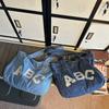 Large Capacity Denim Bag Female Letter Tote Bag Student Shoulder Bag