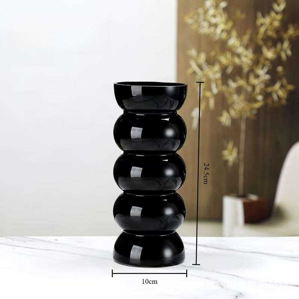 

Vintage Black Bamboo Glass Vase Home Dining Room Flower Arrangement Container Creative Dining Table Living Room Decoration чёрный