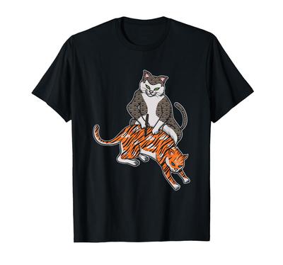 Japanischer Katzenkünstler Katze und Tiger Tattoo T-Shirt