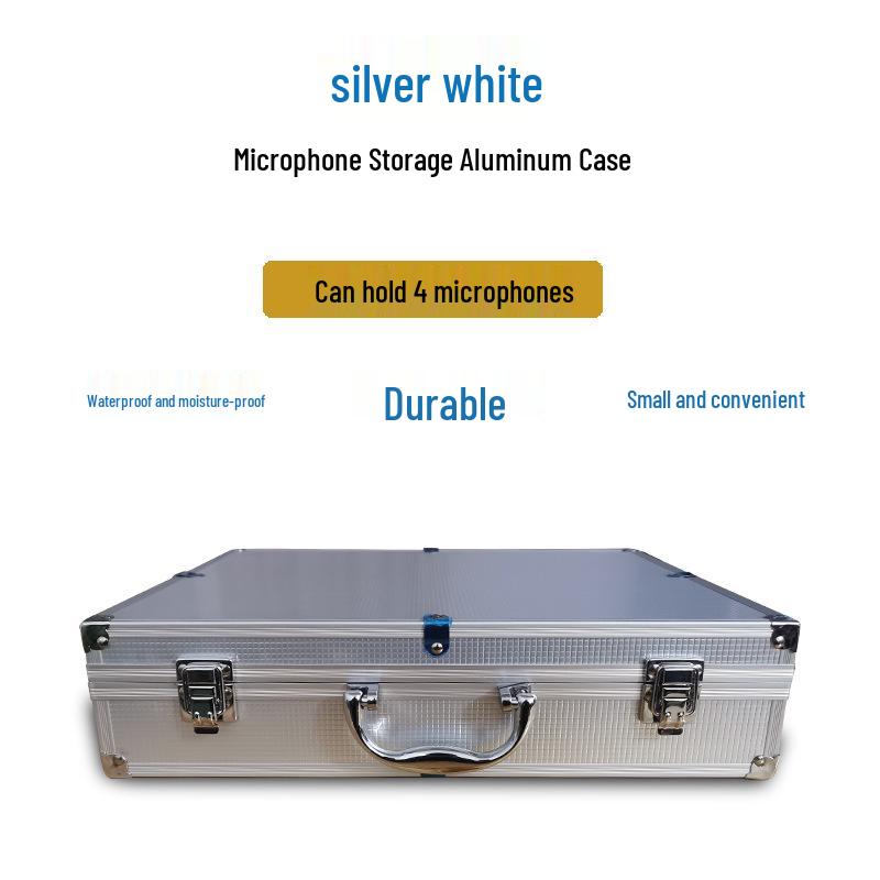 KTV Stage Portable Aluminum Carrying Case for Wireless Handheld Microphones - Shockproof & Drop-proof Protection