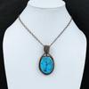 Tibetan Turquoise Pendant Copper Wire Wrapped Jewelry Handmade Copper Pendant Original Gemstone Pendant Engagement Gift Wire Wrapped Pendant