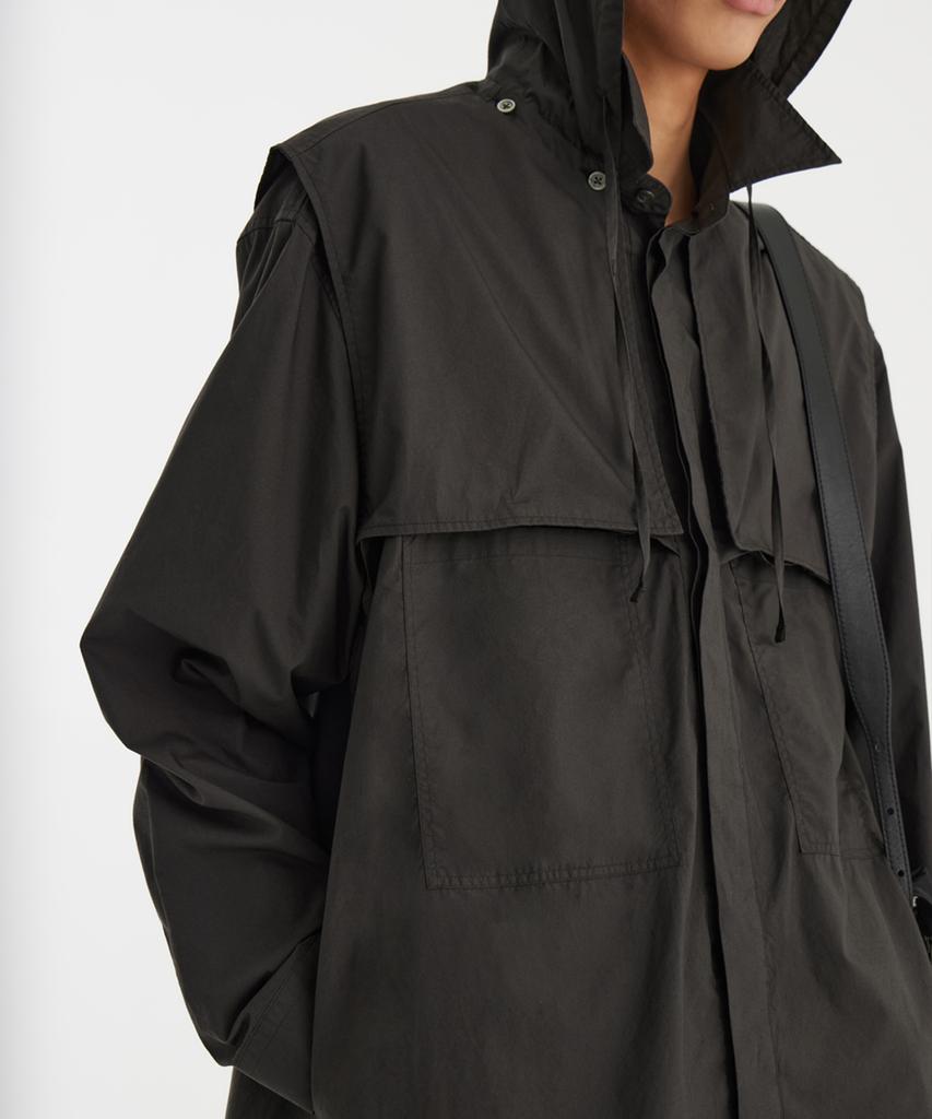 YOUTH Detachable Hooded Shirt - Charcoal Gray
