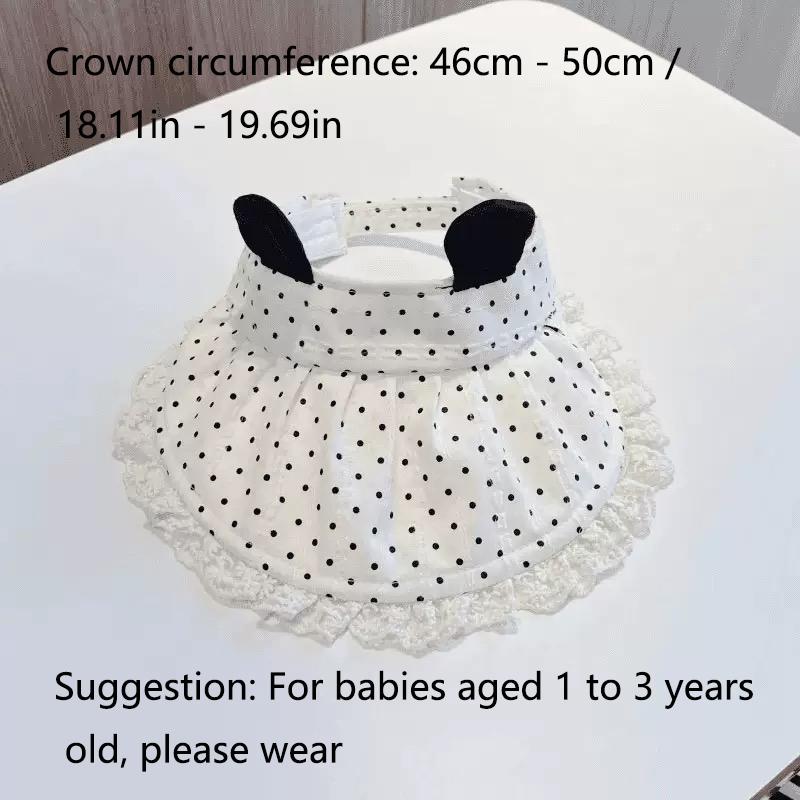 Children's Sun Hat with Large Brim Summer Outdoor Cap Baby Sun Protection Sweet Girl's Hat with Lace Edge No Top Sunshade