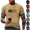 Men's Loose and Casual Flag-print T-shirt, Short Sleeve Shirt