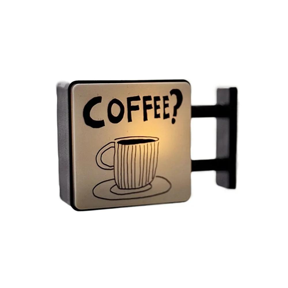 Creative Atmosphere Coffee Corner Light Sign Retro Style Soft Light Glowing Fridge Magnet Decoration Magnetic
