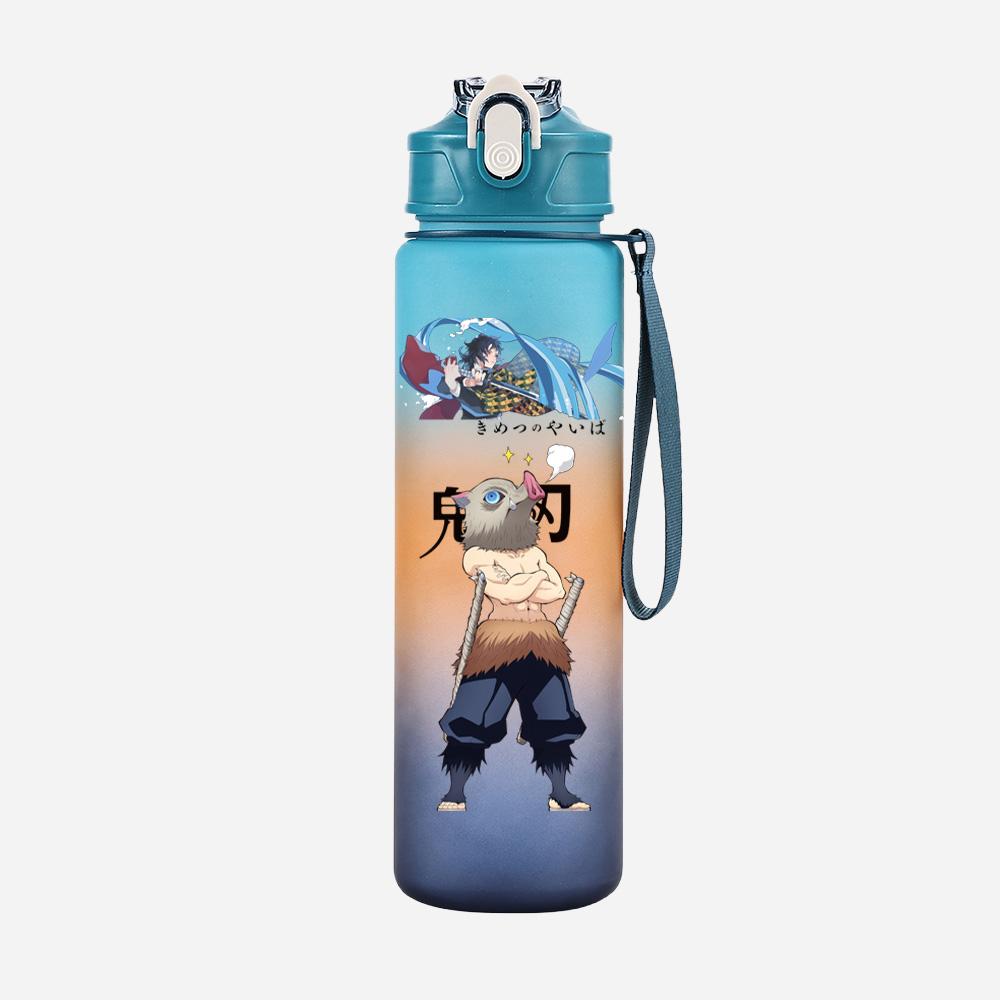 Anime Demon Slayer Aufdruck Wasserbecher Dämonenjäger Große Kapazität Outdoor Tragbar Blaue Trinkflasche für Jungen Mädchen Geschenk