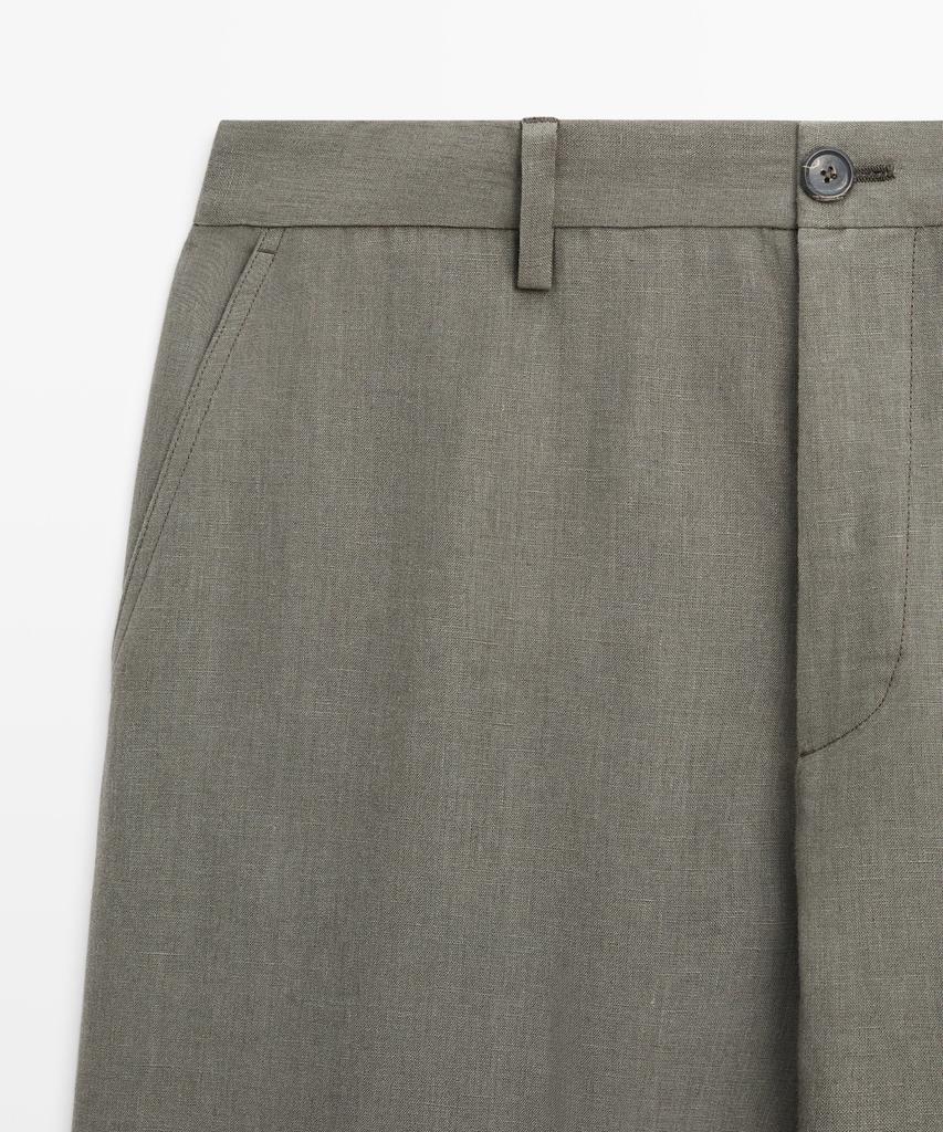Masimodutti 100% Linen Straight Fit Pants