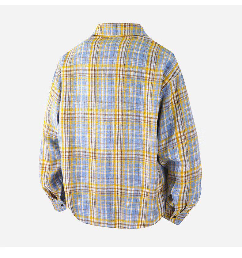 Men's Retro Plaid Long Sleeve Shirt - Trendy Casual Loose Fit for Autumn and Spring
